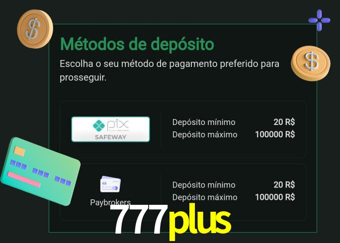 O cassino 777plus oferece uma grande variedade de métodos de pagamento